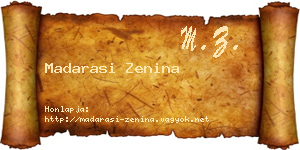 Madarasi Zenina névjegykártya